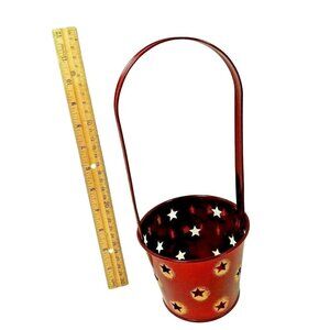 Red Star cut out Metal Basket 12 Inches High C127